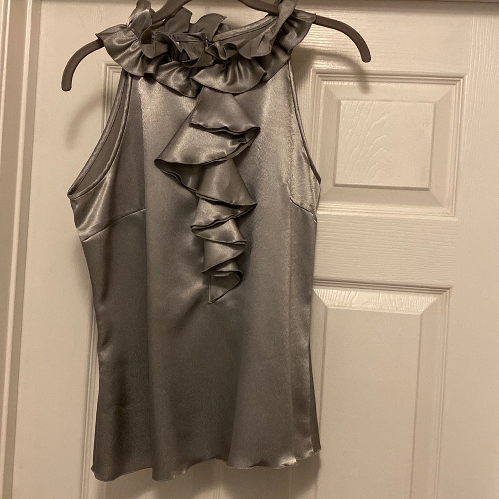 SILVER SLEEVELESS BLOUSE